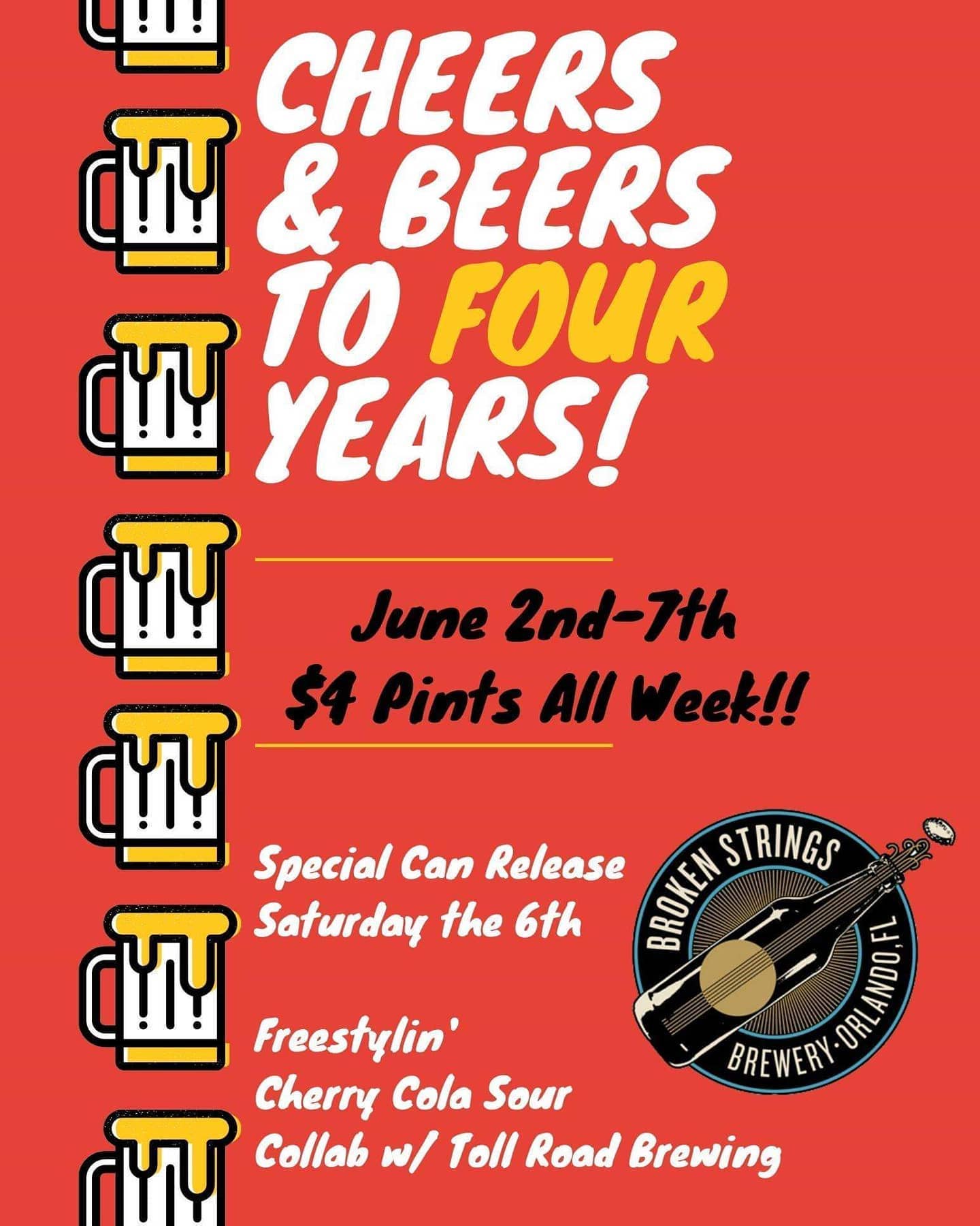 ?? 4 YEARS!!!!?? Broken Strings Brewery