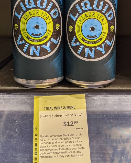 Now available @totalwine from Tampa to the Space Coast!! Liquid Vinyl is our aw
