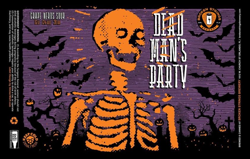 ⚰️Dead Man’s Party⚰️ 🍇 Grape Nerds Sour 🍇 4-pack 16oz Cans – $18 Online pre-sale